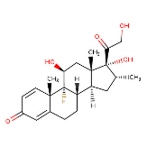 The chemical structure of dexamethasone